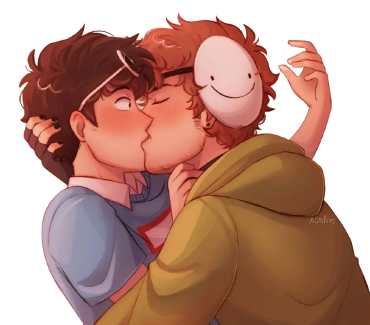 Transparent image of GeorgeNotFound and DreamWasTaken kissing